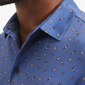 Mizzen+Main Whiskey and Ash Print Versa Polo-Medium / Classic / Regular-NWT